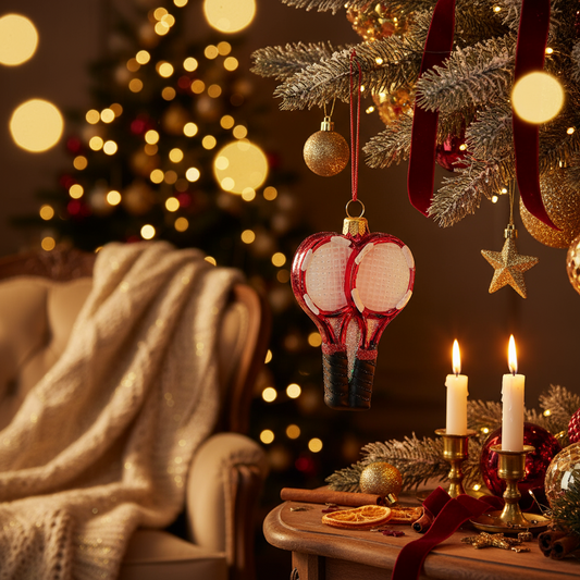 Raquetas de tenis de adorno navideño