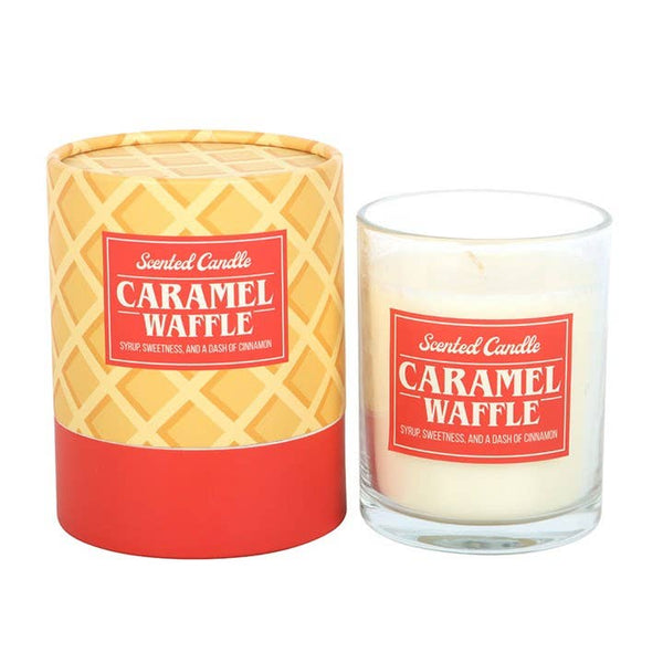 Candela profumata al caramello e waffle
