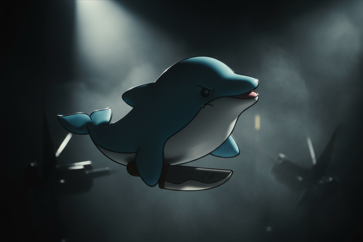 Delfín con alfiler de cuchillo