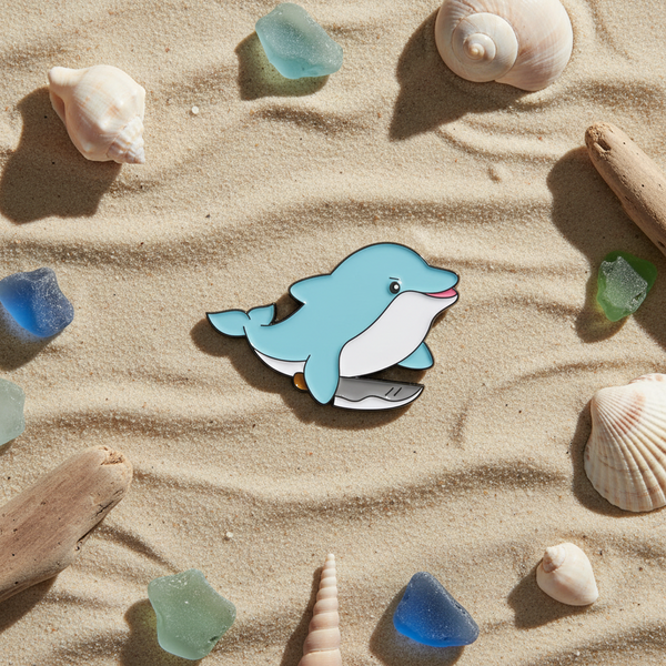 Pin's Dauphin avec un Couteau
