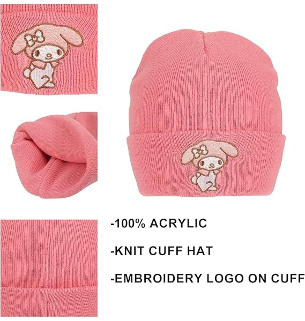 Bonnet rose My Melody avec revers
