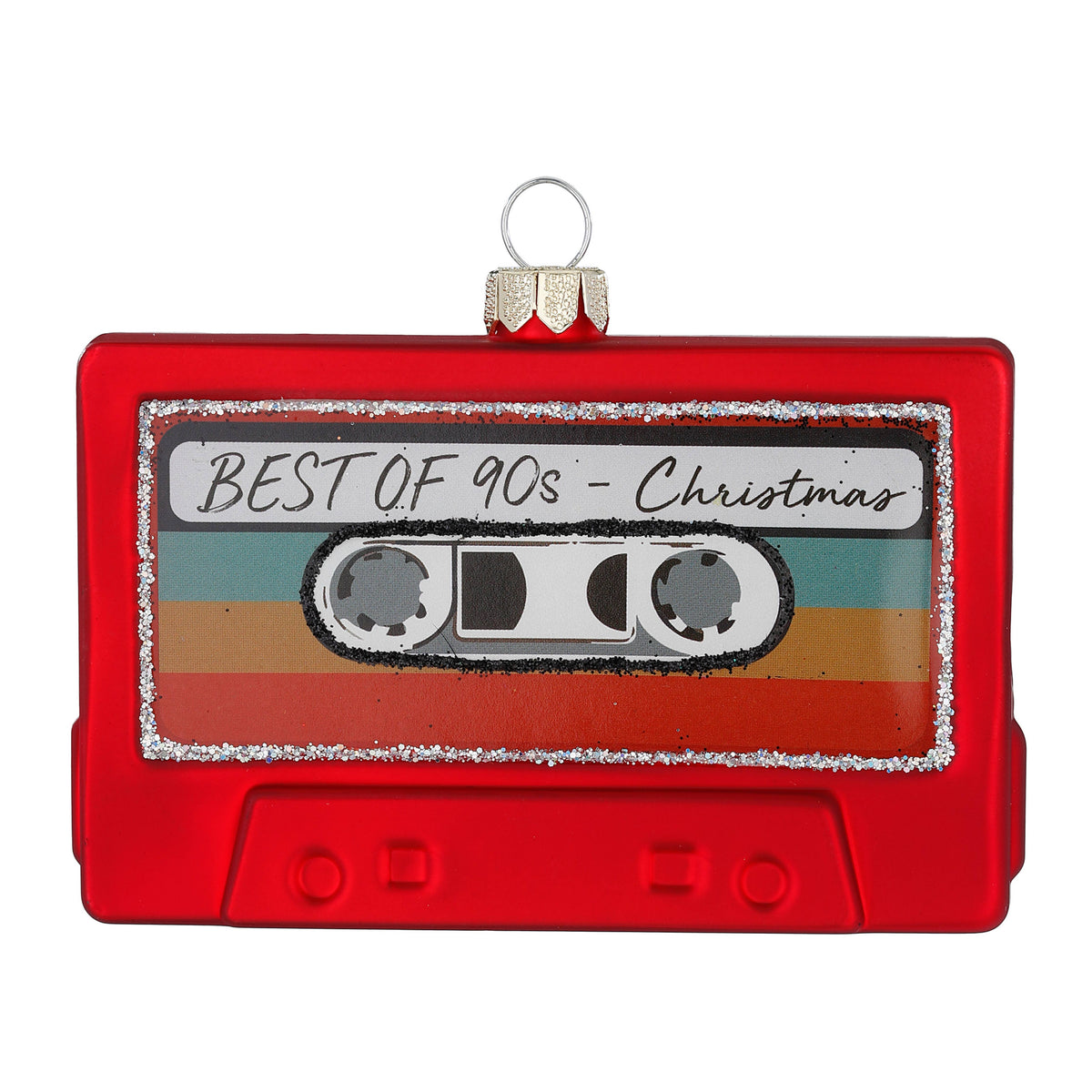 Ornement de Noël cassette, verre, 7 cm – Holly & Jolly