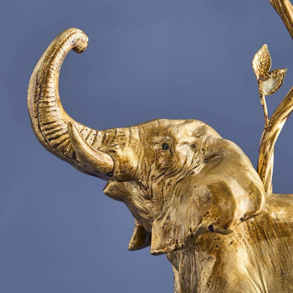 Lampadario a forma di elefante dorato, in polietilene/metallo, 28 x 11 x 46,5 cm