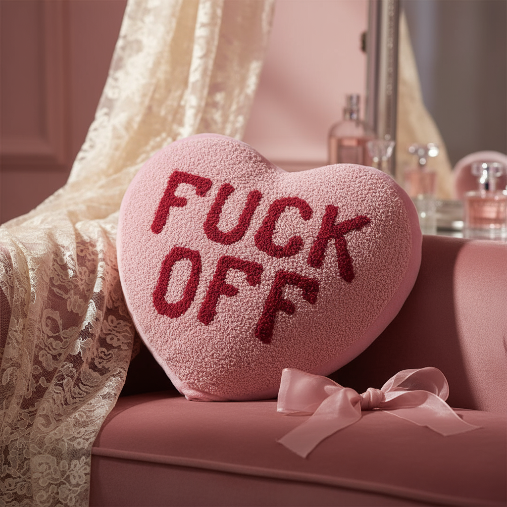 Coussin chauffant Cœur Fuck off