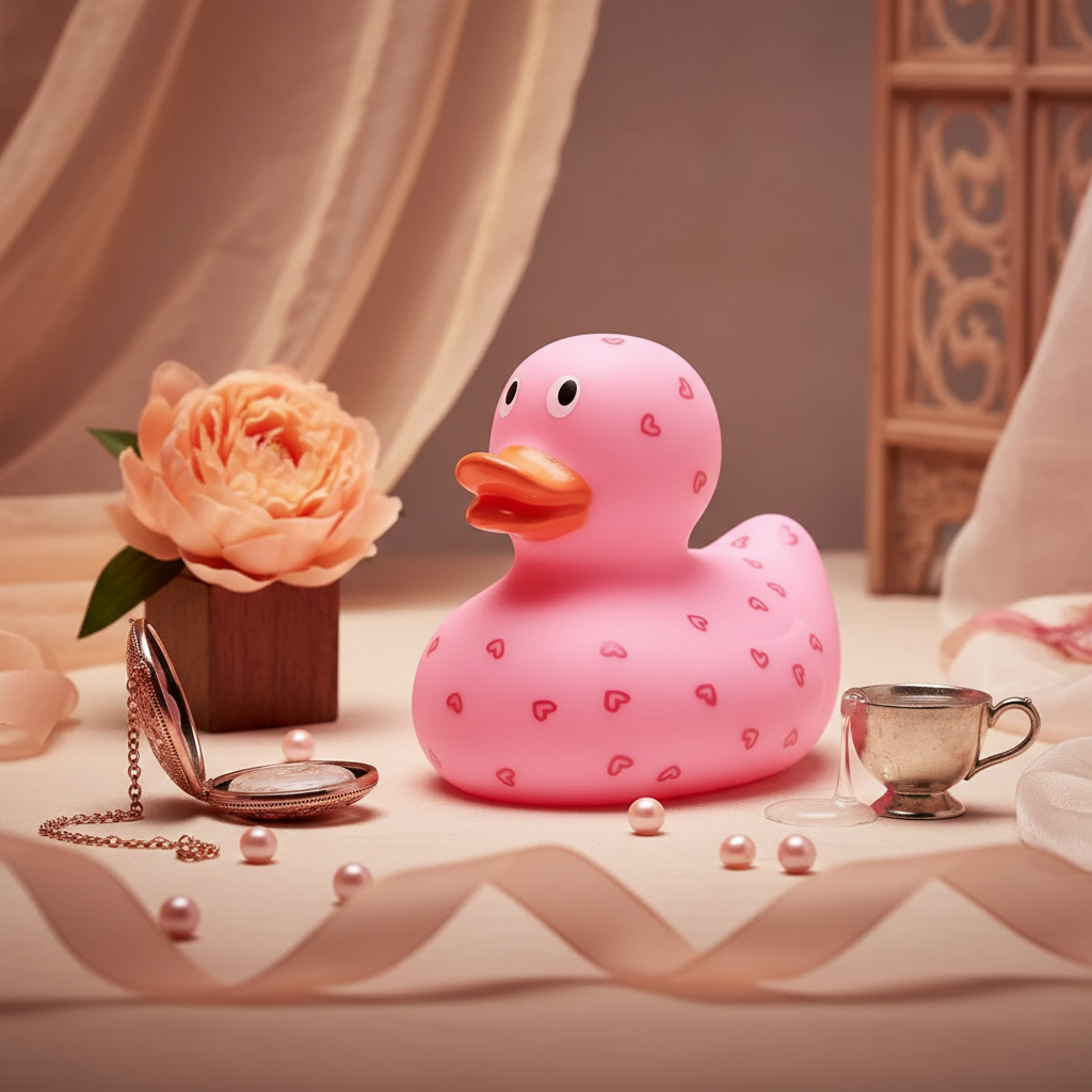Canard Cœurs - rose