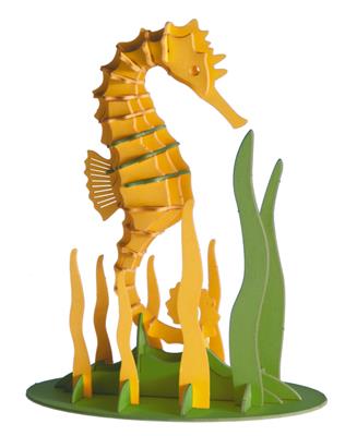 3D Paper Model: HIPPOCAMPE 8,5x11x5cm, en sachet 10,5x21x0,5cm