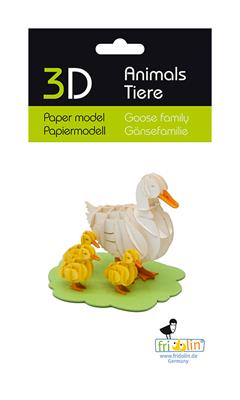 Modelo de papel 3D - Familia de gansos
