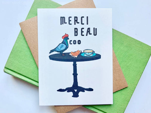 Carte de remerciement « Merci Beau Coo »