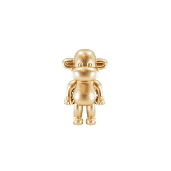 Adorno - Figura de mono 'La Leyenda' - Resina - Dorado - 20,5 x 13,5 x 35 cm