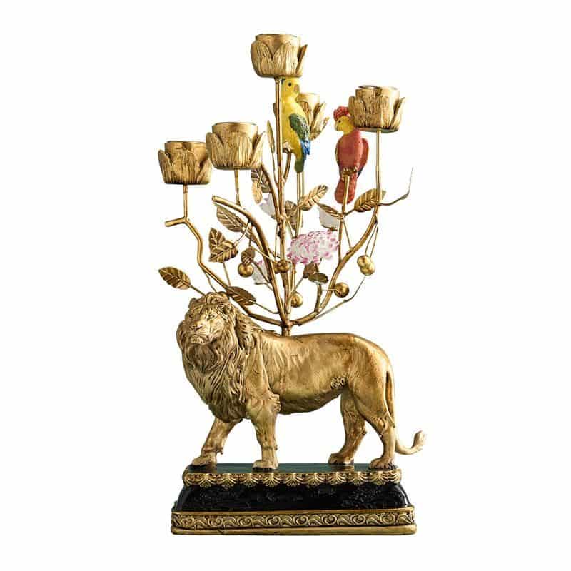 Chandelier Lion Poly/Métal, 20 x 15 x 37 cm