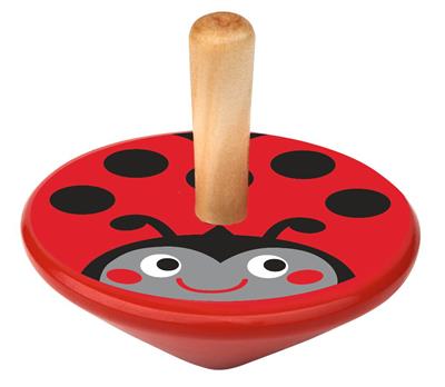 Coccinelle: TOUPIE 4,5xdiam.4,5cm, ass. de 4 modèles, en bois, en présentoir