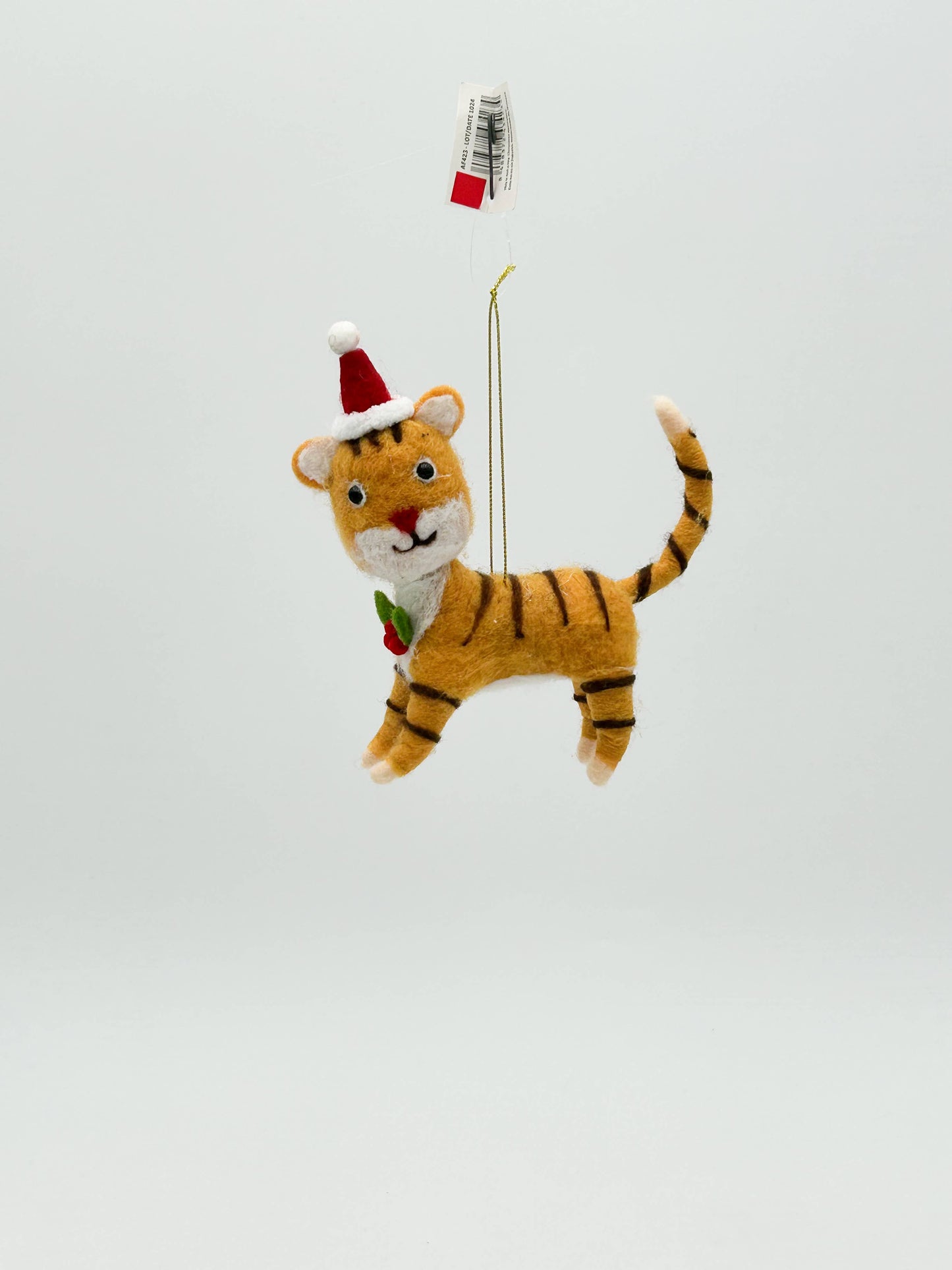 Adorno navideño colgante de fieltro para el árbol, figura de gato