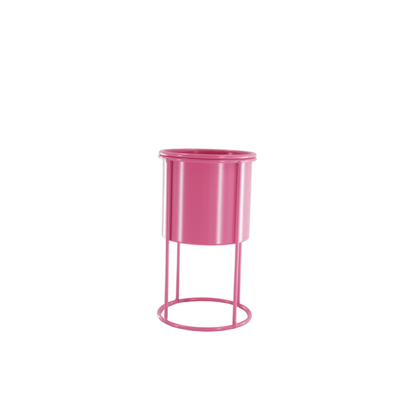 Porte-plante - Métal - Rose - 11x11x19cm