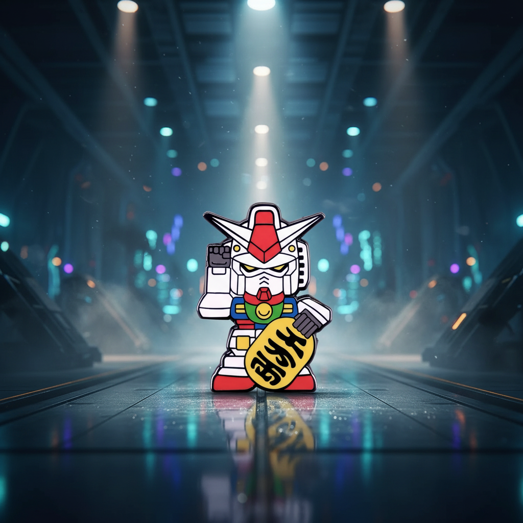 Pin de gato robot de la suerte