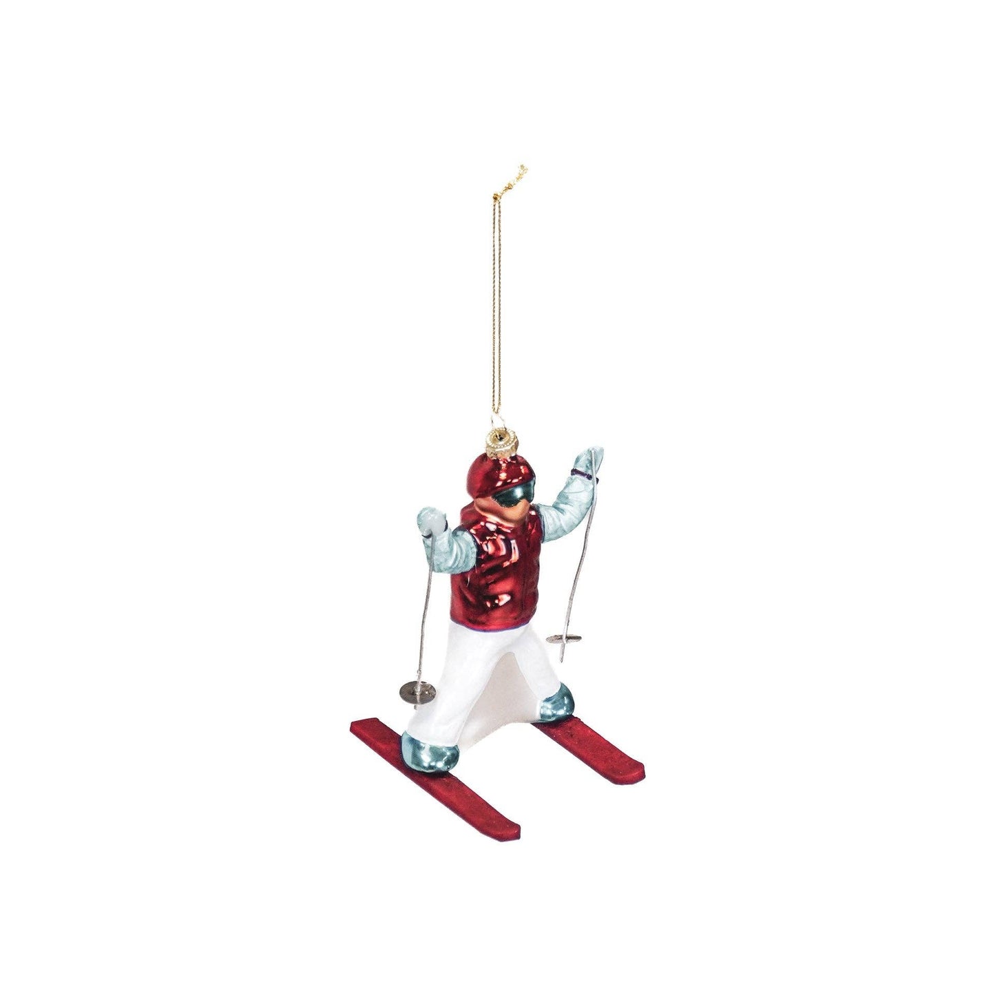 Bola navideña de esquiadores