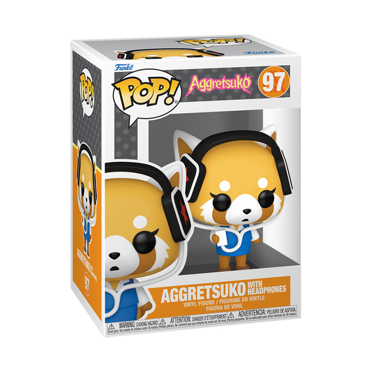 ¡Estallido! Aggretsuko con auriculares