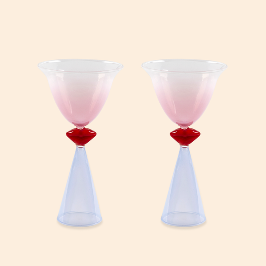 Cocktailglazen met liptint - Set van 2