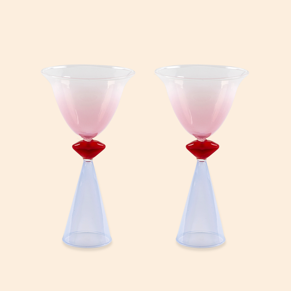 Copas de cóctel con tinte labial - Juego de 2