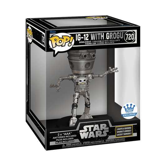 ¡Estallido! Luces y sonidos de lujo IG-12 con Grogu