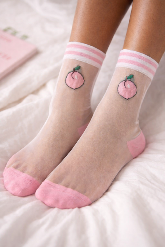 Peach Transparent Socks