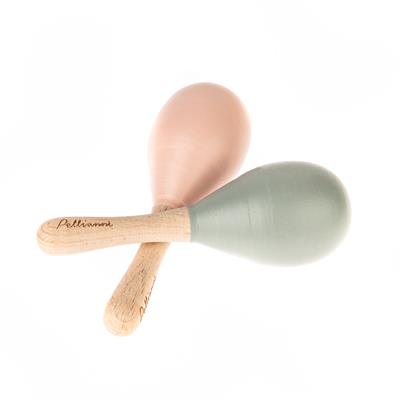 Pellianni: MARACAS PASTEL 12 cm, ensemble de 2, bois FSC, 10m+