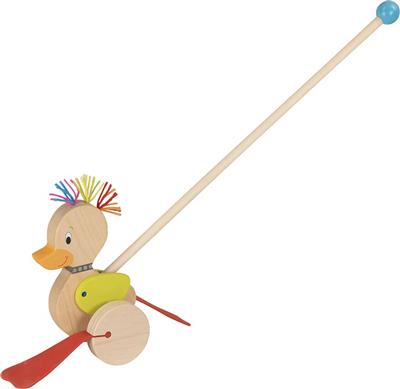 Animal à pousser: CANARD PUNK 22cm, bois, 1+