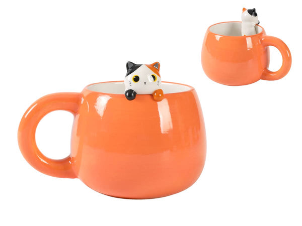 Mug avec Figurine Chat orange