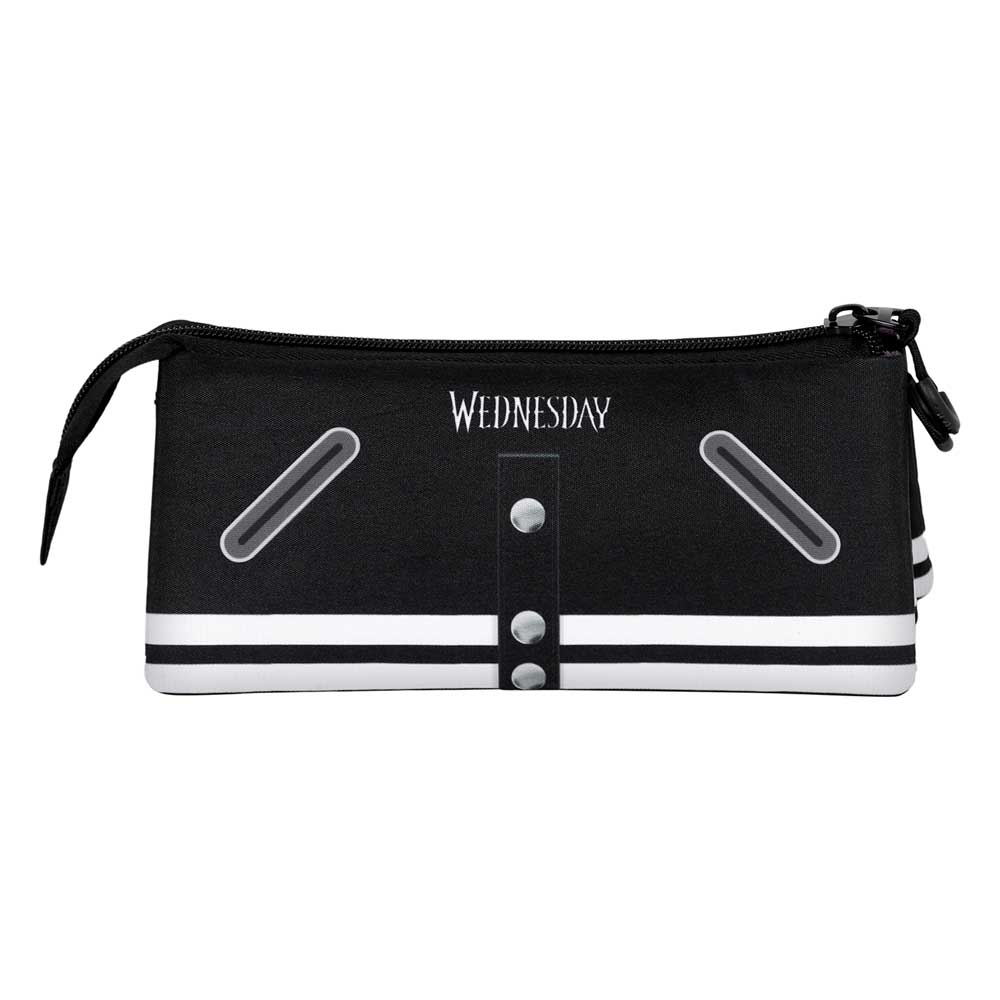 Wednesday Varsity Triple Pencil Case FAN 2.0, Black