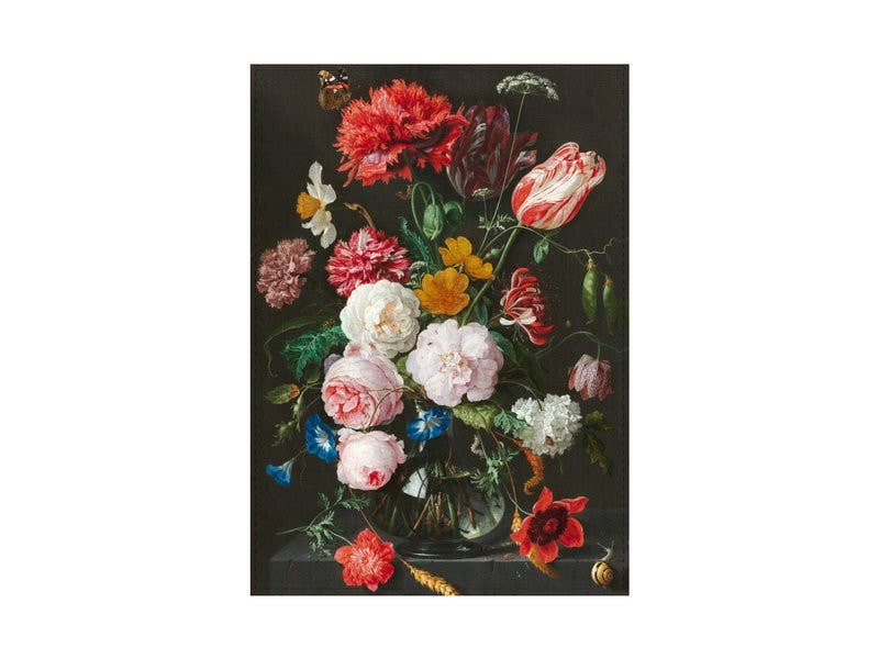 Torchon De Heem avec Nature Morte Fleurie