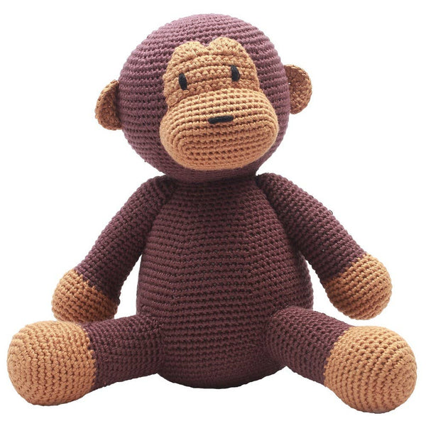 Peluche de ganchillo - Mono marrón oscuro