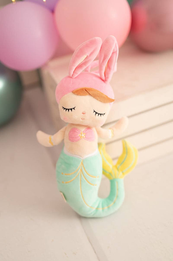 Muñeca de tela Lisa la Sirena – Turquesa y Rosa
