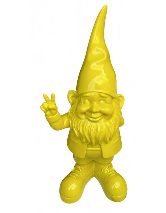 Gnomo de jardín amarillo "Paz" M