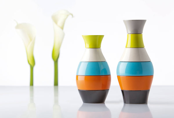 Moulin à épices "Vase" hêtre laqué multicolore petit