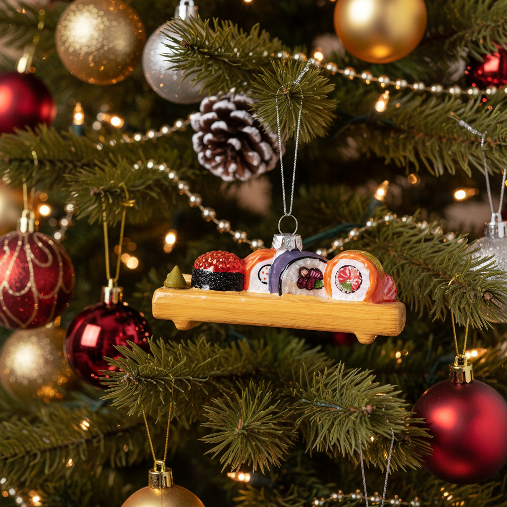 Bandeja de sushi decorativa colgante