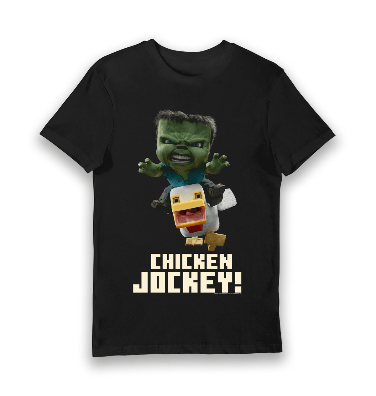 T-shirt adulte Minecraft Chicken Jockey et Zombie