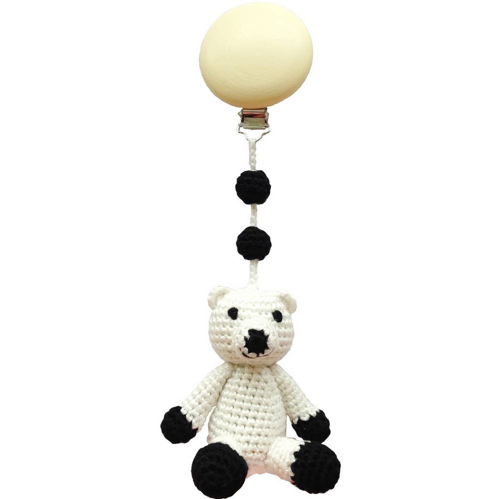 Kinderwagenhaak met ijsbeermotief - Wit