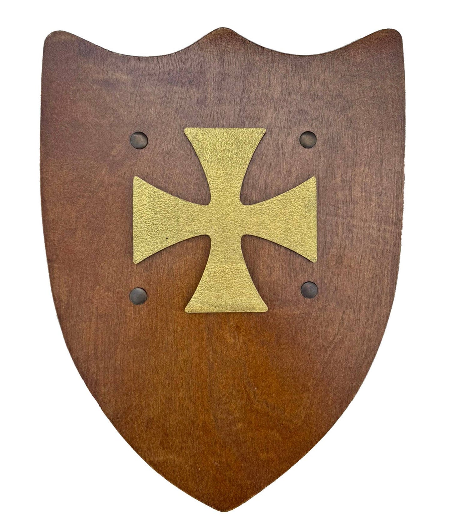 BOUCLIER RUSTIK AVEC CROIX TEMPLIÈRE L - KALID MEDIEVAL