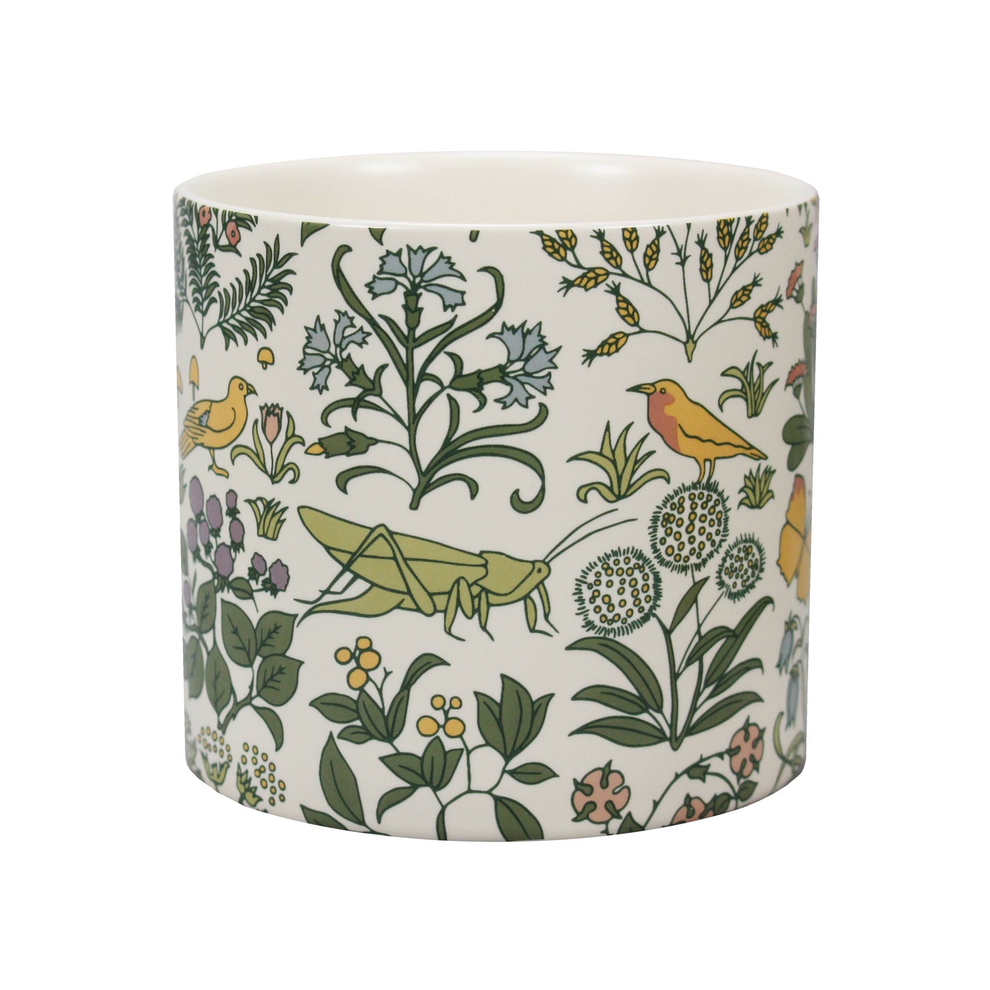 Vaso de cerâmica Voysey, Jardim Botânico, Fauna Verde