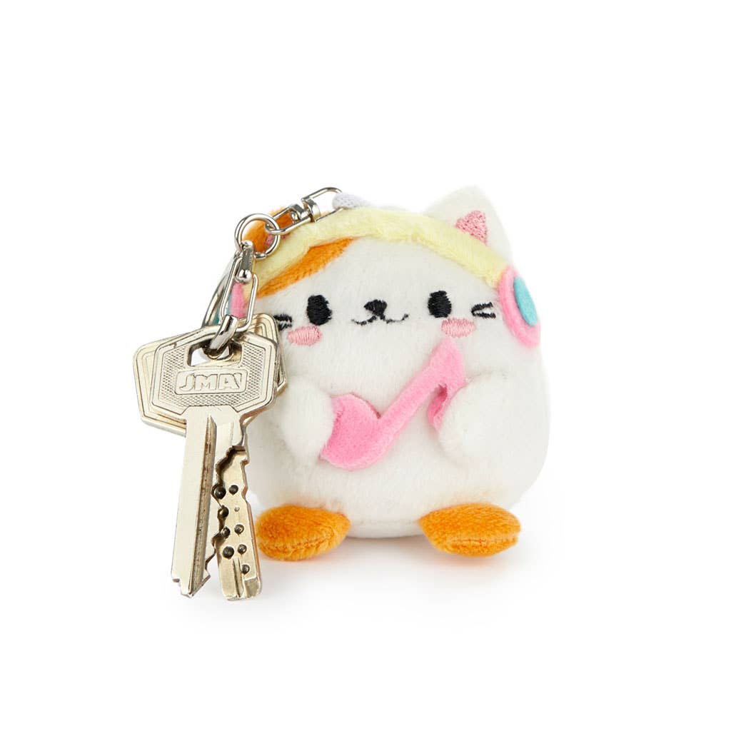 ふわふわ可愛い猫型メロディキーホルダー
