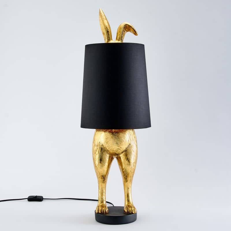 Lampe de table Hiding Bunny®, Or/Noir, 24 x 24 x 74 cm