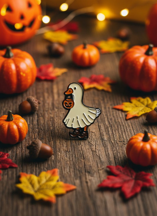 Pin's Canard Blanc Fantôme d’Halloween