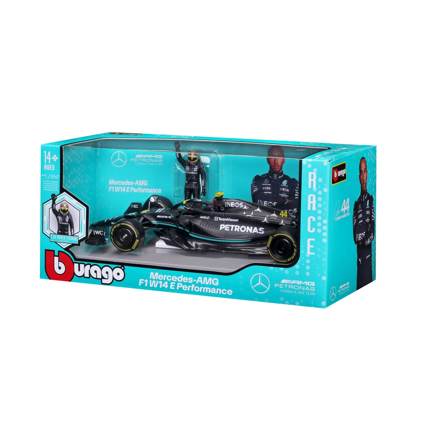 1:24 F1 MB W14 2023 AVEC PILOTE FIGURE HAMILTON