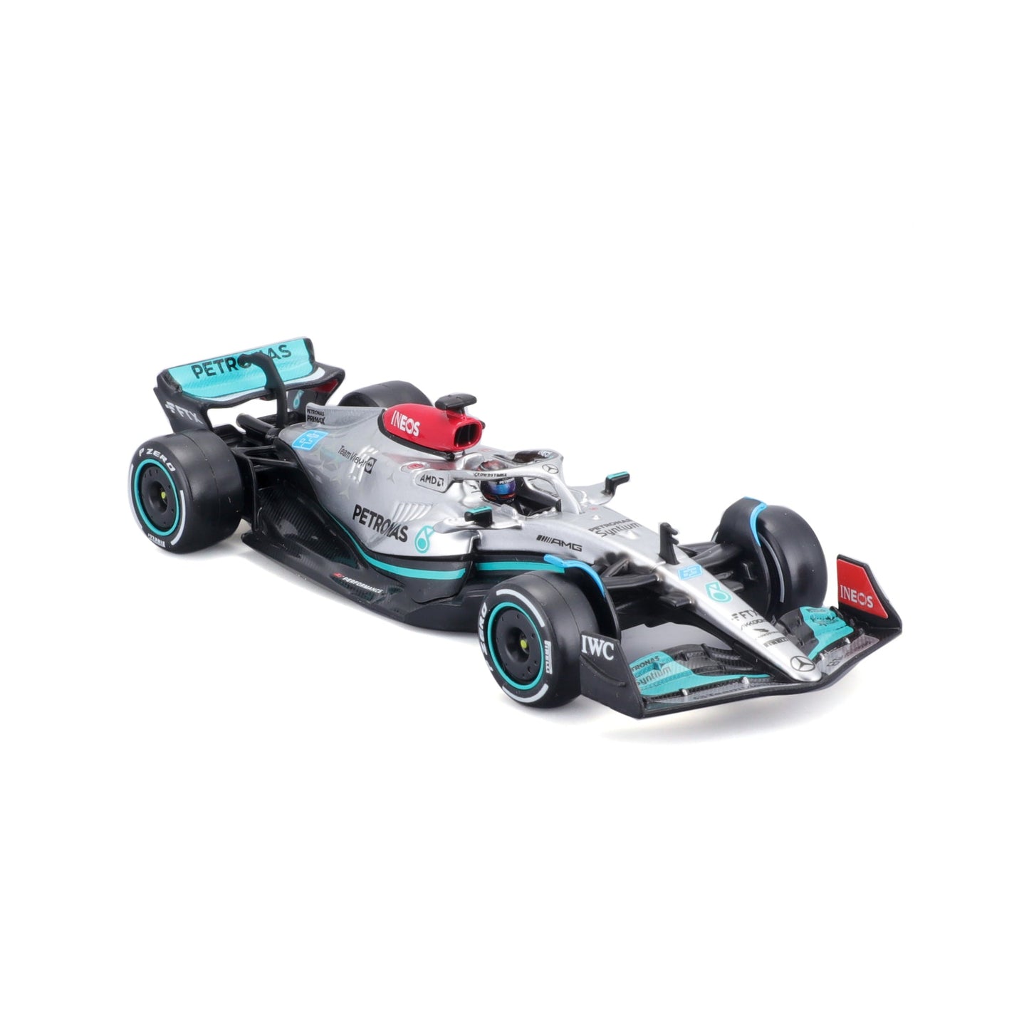 1:43 F1 MB W13 E PERFORMANCE 2022 AVEC CASQUE RUSSELL
