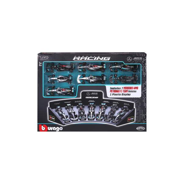 Coffret cadeau de luxe Mercedes AMG F1 1:43 avec support
