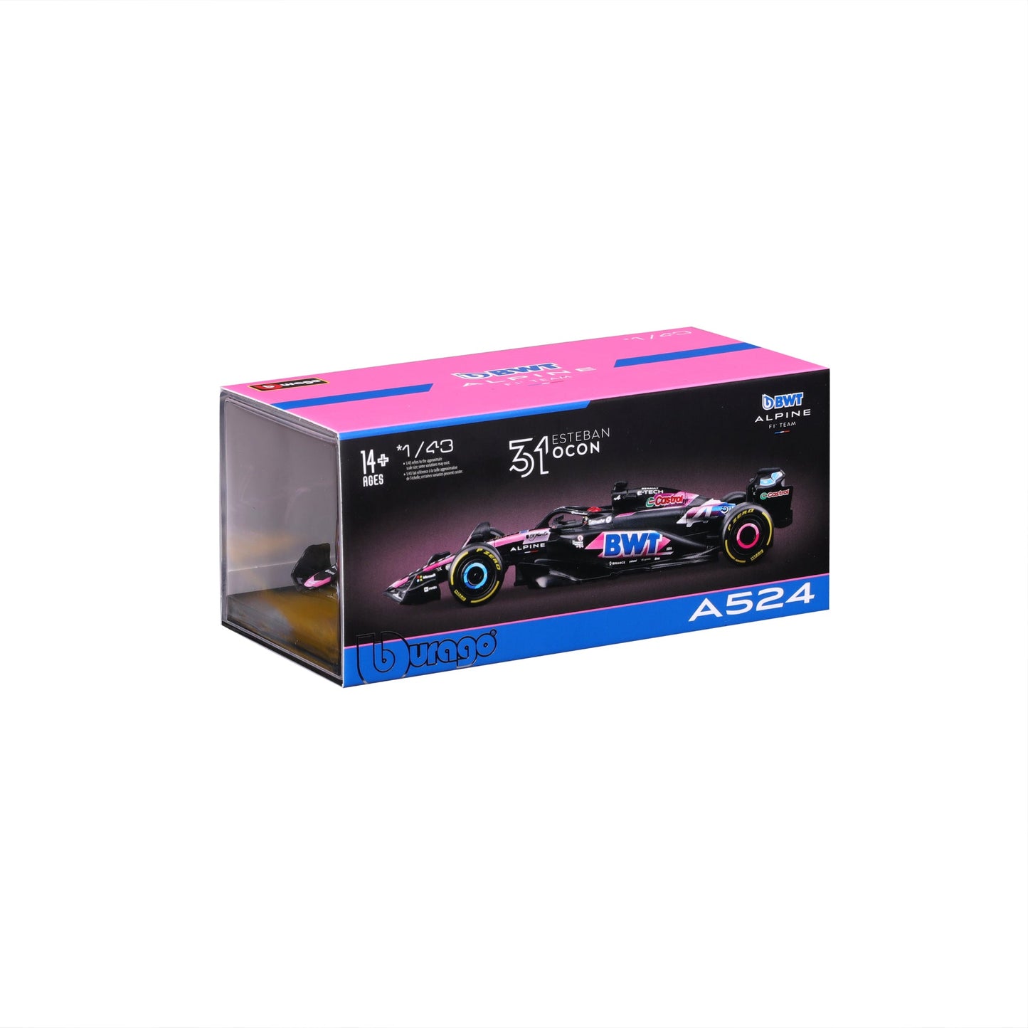 1:43 F1 BWT ALPINE F1 TEAM A524 2024 WITH OCON HELMET