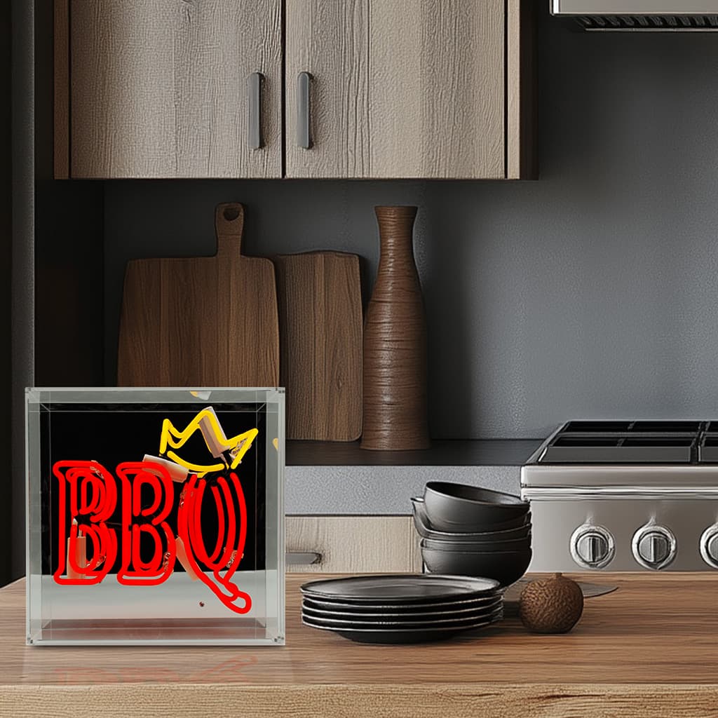 'BBQ' Neon Box Sign