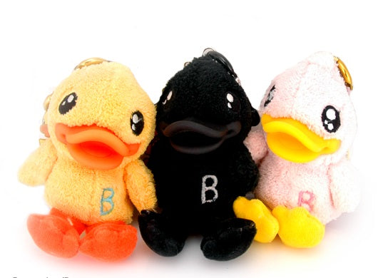 Keychain de pato negro de felpa