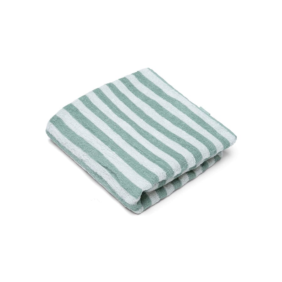 Cotton Beach Towel - Green - Resort Stripe - 135 x 65 cm