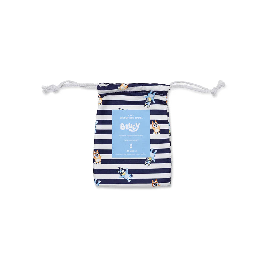 Microfiber Beach Towel - Blue/White - Bluey - 135 x 65 cm