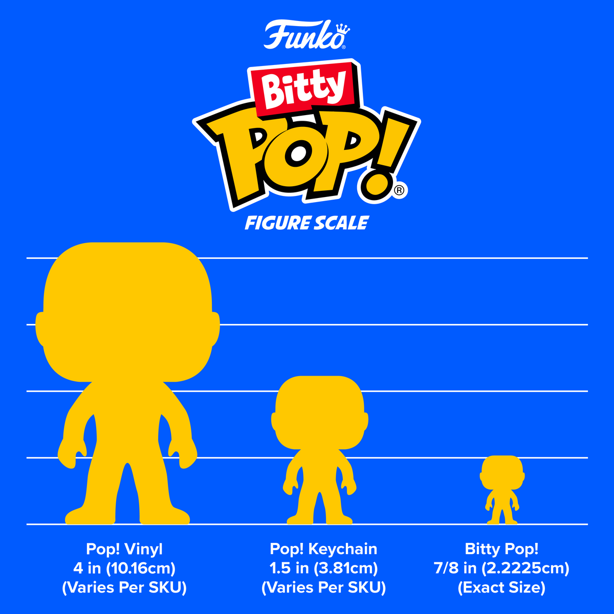 Funko Bitty Pop! - comparaison officielle des tailles